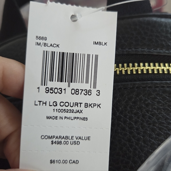NWT Coach Black Leather Court Backpack In Large - Picture 16 of 16